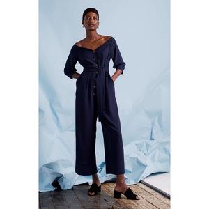 whistles carina off shoulder jumpsuit